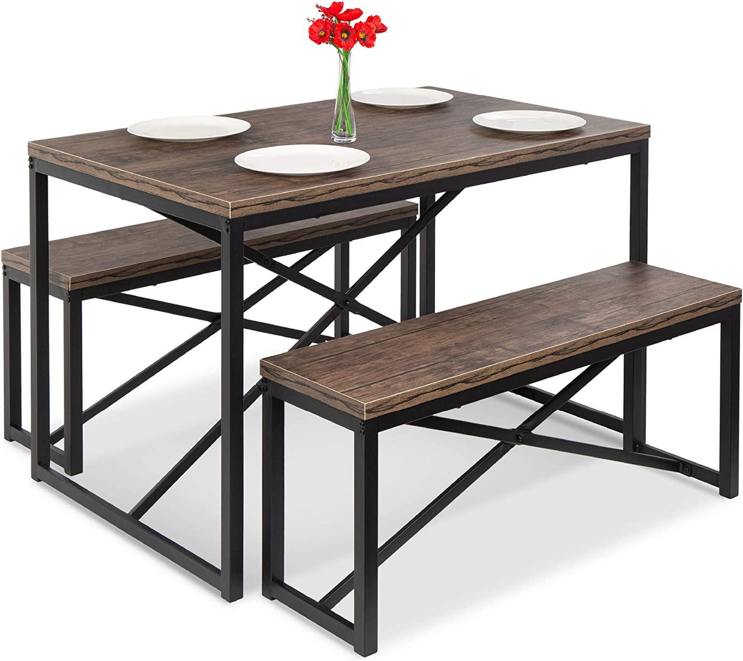 Best Choice Products 45.5in 3-Piece Bench Style