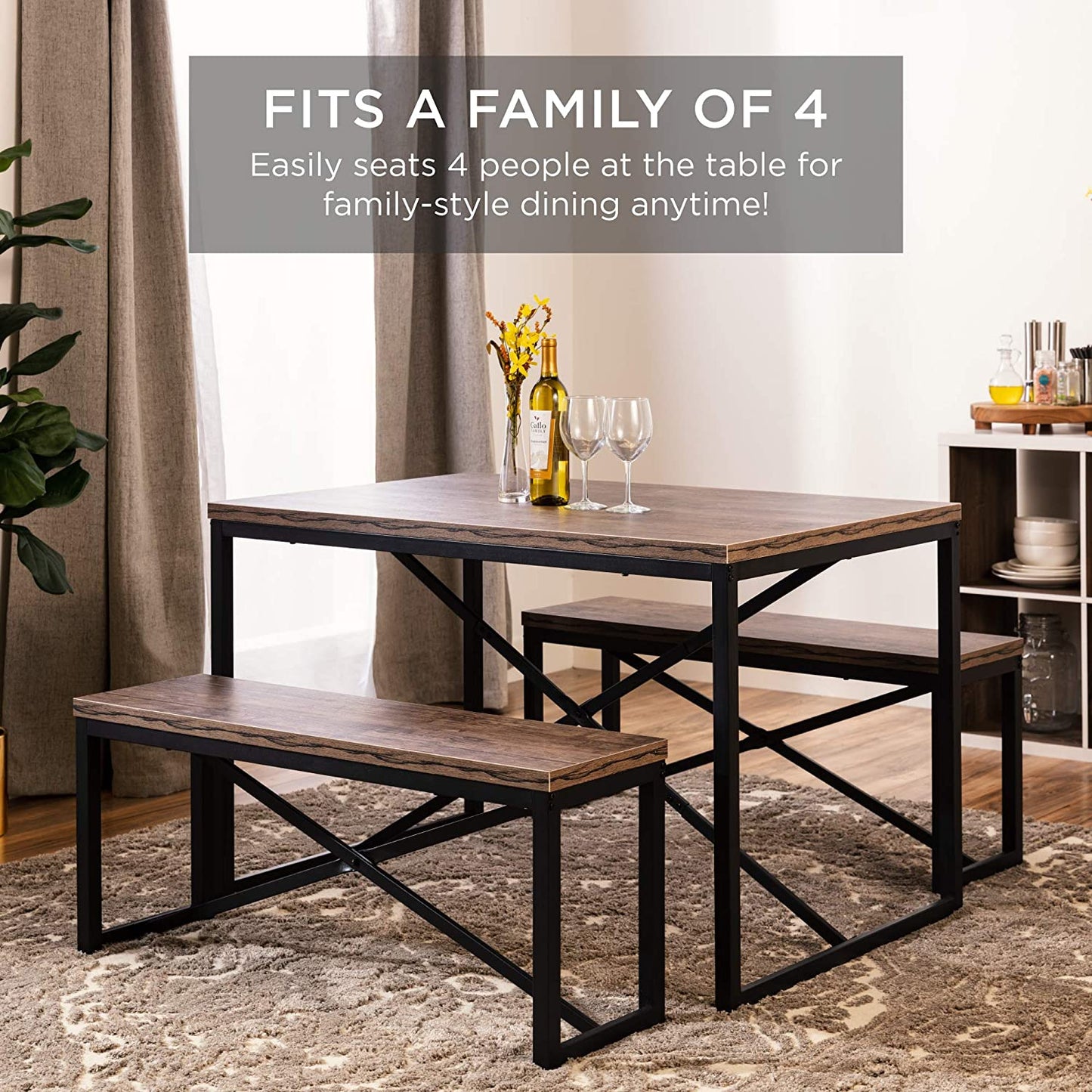 Best Choice Products 45.5in 3-Piece Bench Style