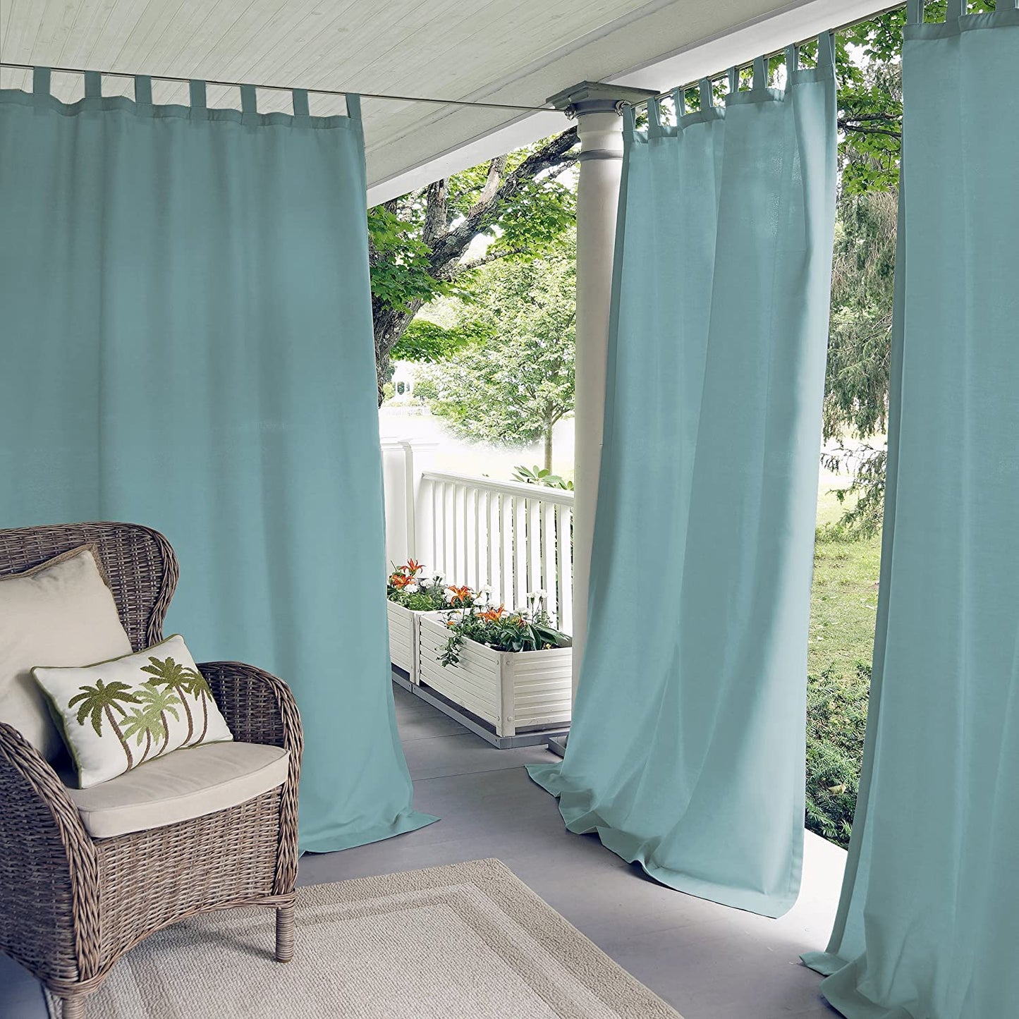 Elrene Home Fashions Indoor or Outdoor Solid Matine Tab